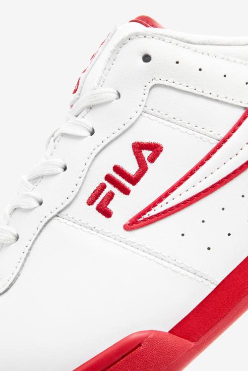 White / Red / White Men's Fila Original Fitness Sneakers | Fila789FE