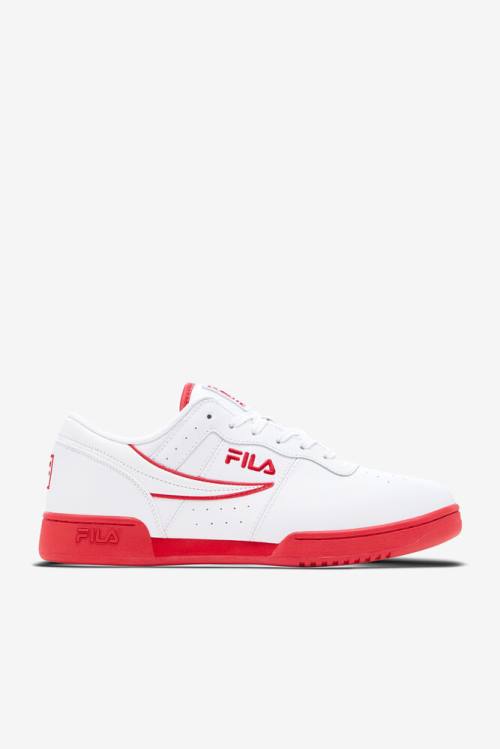 White / Red / White Men\'s Fila Original Fitness Sneakers | Fila789FE