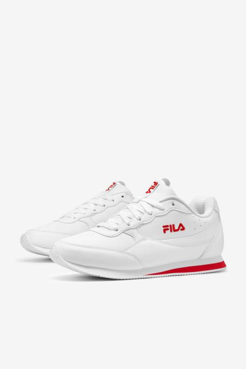 White / Red / White Men's Fila Panzia Sneakers | Fila320QC