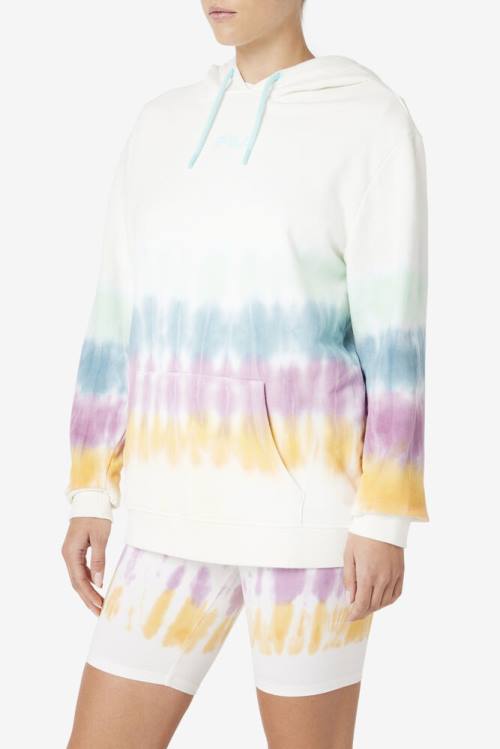 White Women's Fila Aerolynn Tie Dye Hoodie | Fila086DQ