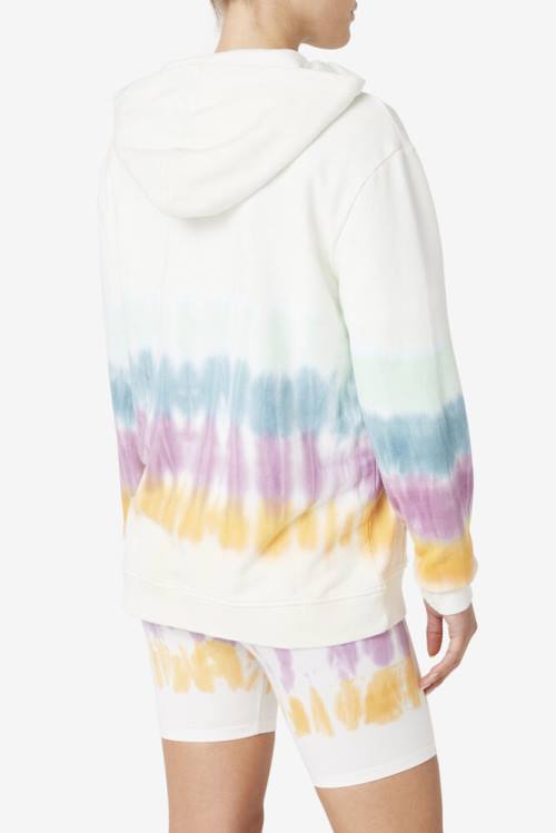 White Women's Fila Aerolynn Tie Dye Hoodie | Fila086DQ