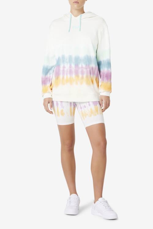 White Women's Fila Aerolynn Tie Dye Hoodie | Fila086DQ