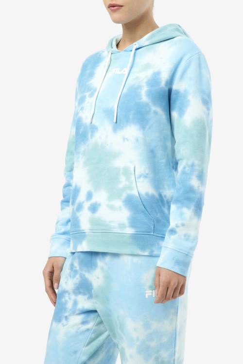 White Women's Fila Aerolynn Tie Dye Hoodie | Fila987QY