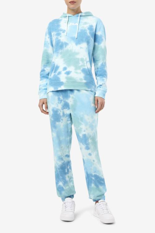 White Women's Fila Aerolynn Tie Dye Hoodie | Fila987QY