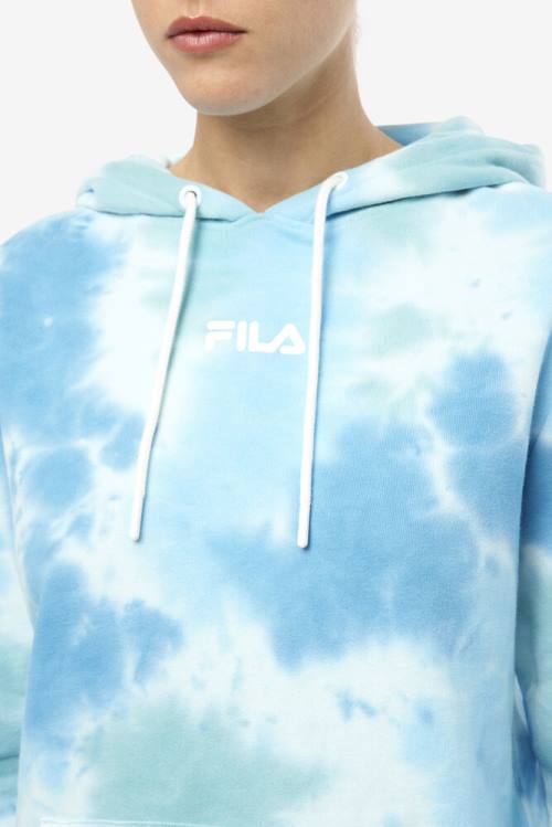 White Women's Fila Aerolynn Tie Dye Hoodie | Fila987QY