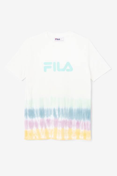 White Women\'s Fila Alivia Tie Dye Tee T Shirts | Fila641UE