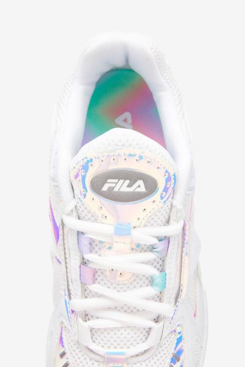 White Women's Fila Archive Rjv Iridescent Sneakers | Fila409UV