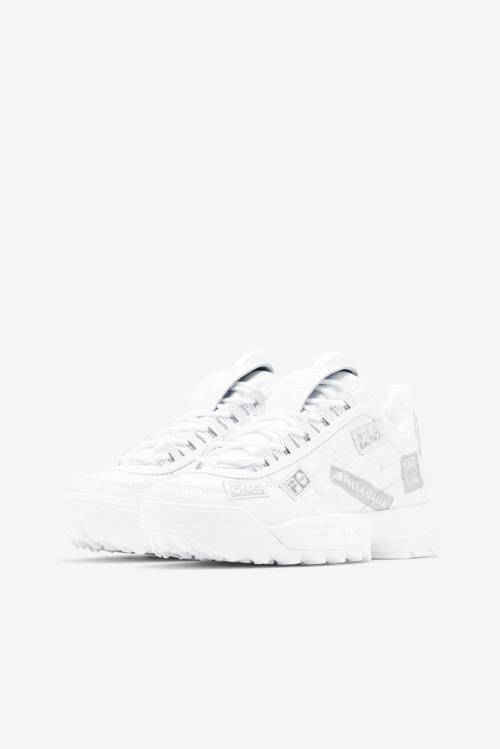 White Women's Fila Disruptor 2 110th Year Anniversary Sneakers | Fila836TS