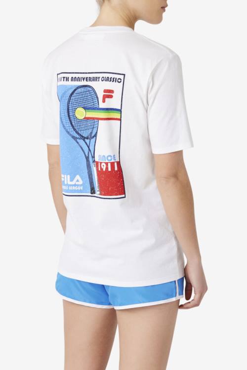 White Women's Fila Ellsie Tee T Shirts | Fila167FO