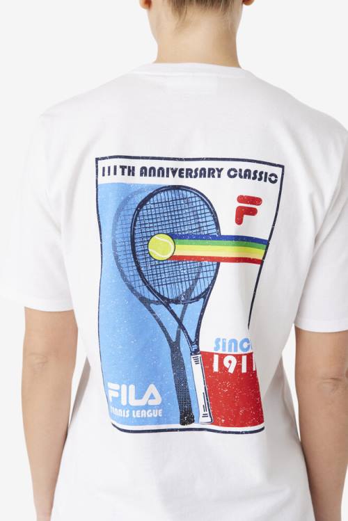 White Women's Fila Ellsie Tee T Shirts | Fila167FO