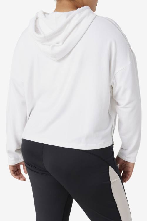 White Women's Fila Fi-lux Cropped Hoodie | Fila437ZW