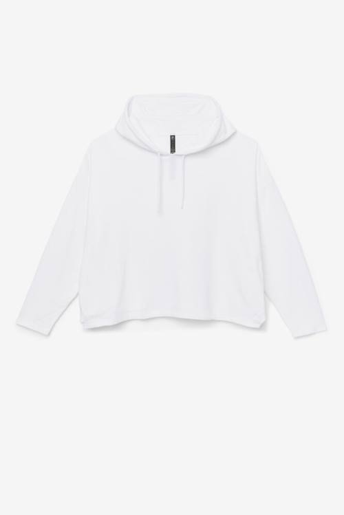 White Women\'s Fila Fi-lux Cropped Hoodie | Fila437ZW