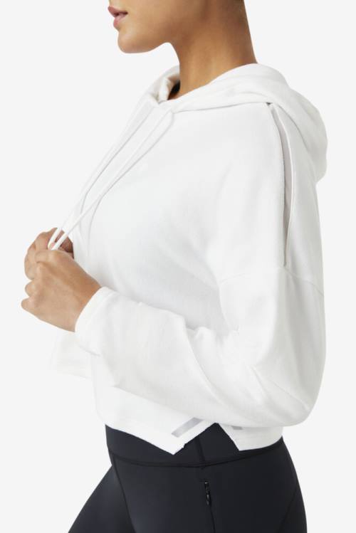 White Women's Fila Fi-lux Cropped Hoodie | Fila710ZE