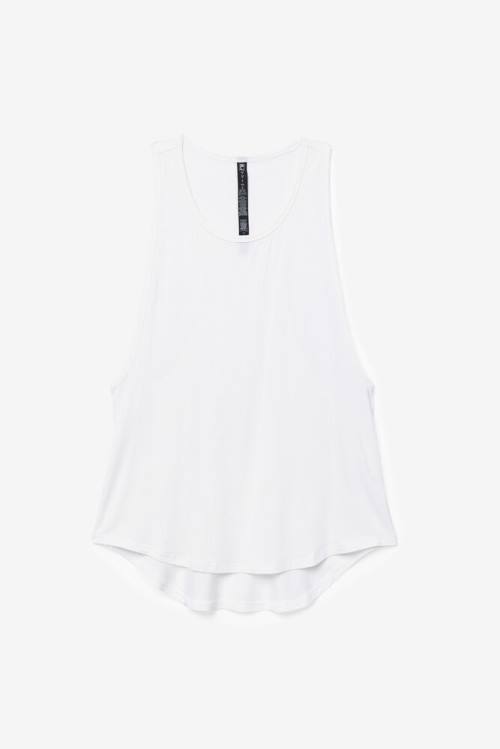 White Women\'s Fila Fi-lux Long Tank Top T Shirts | Fila375VP