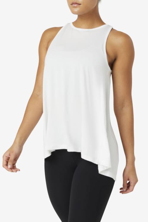 White Women's Fila Fi-lux Open Back Tank Sports Tops | Fila017QH