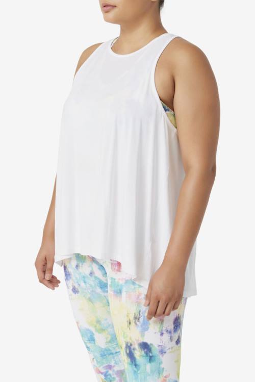 White Women's Fila Fi-lux Open Back Tank Sports Tops | Fila678LE