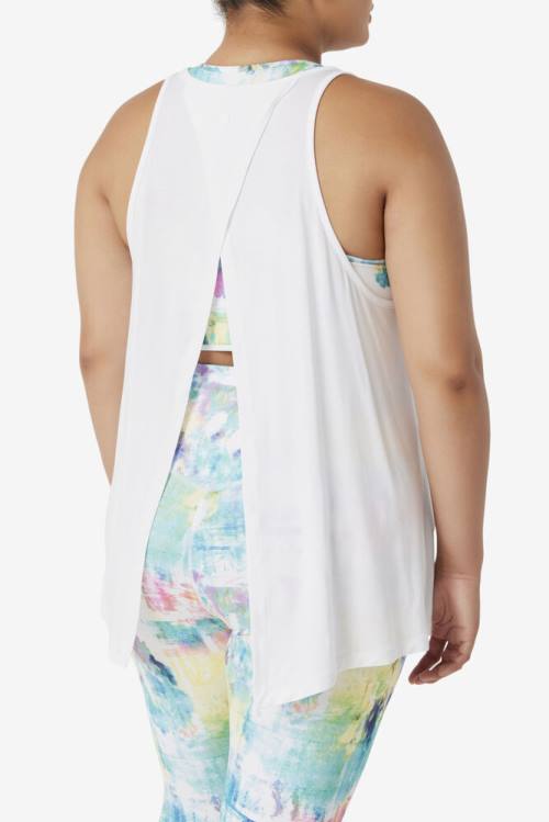 White Women's Fila Fi-lux Open Back Tank Sports Tops | Fila678LE