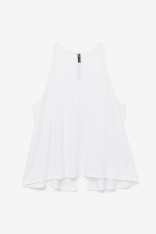 White Women\'s Fila Fi-lux Open Back Tank Sports Tops | Fila678LE