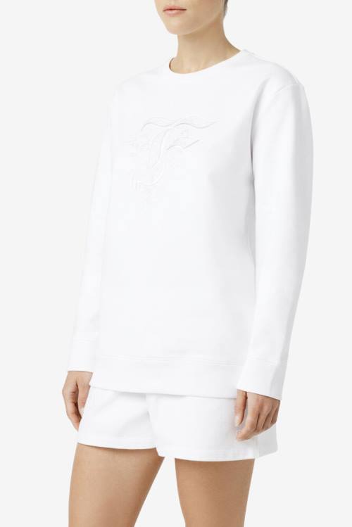 White Women's Fila Izabella Sweatshirts | Fila148SR