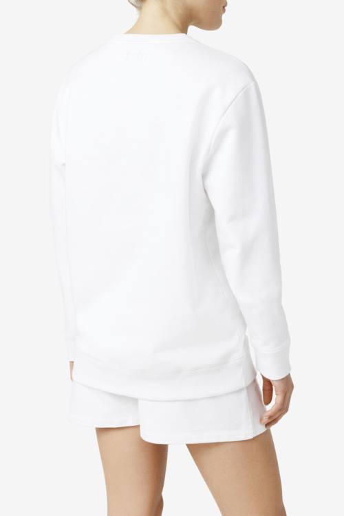 White Women's Fila Izabella Sweatshirts | Fila148SR