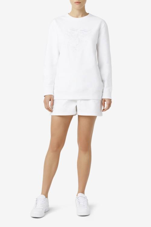 White Women's Fila Izabella Sweatshirts | Fila148SR