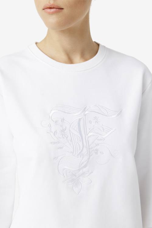 White Women's Fila Izabella Sweatshirts | Fila148SR