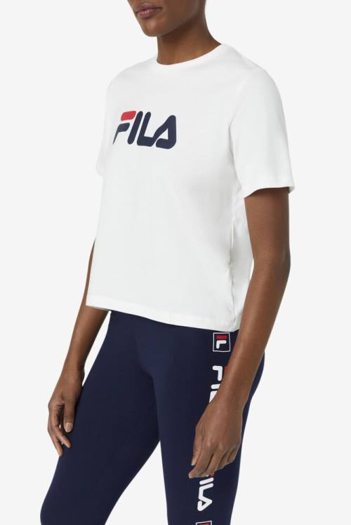 White Women's Fila Miss Eagle Tee T Shirts | Fila291LC