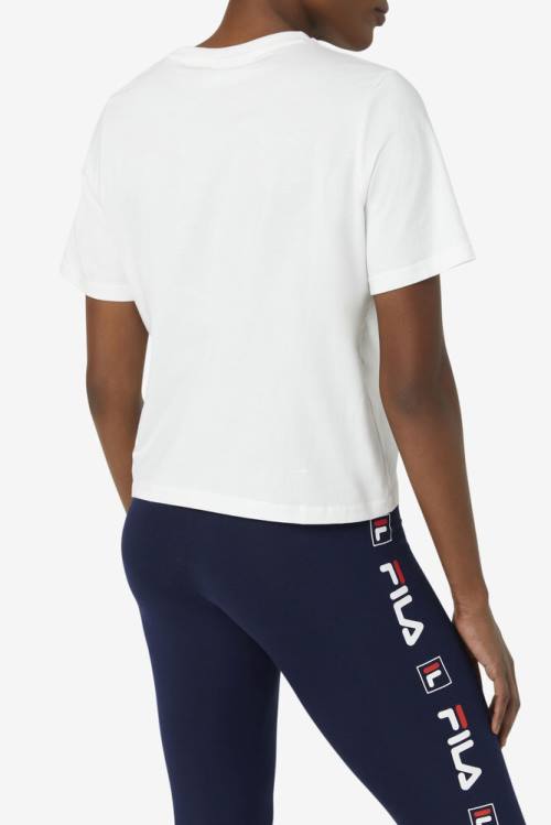 White Women's Fila Miss Eagle Tee T Shirts | Fila291LC