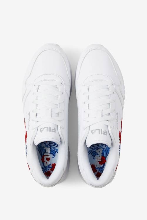 White Women's Fila Orbit Flower Sneakers | Fila478VX