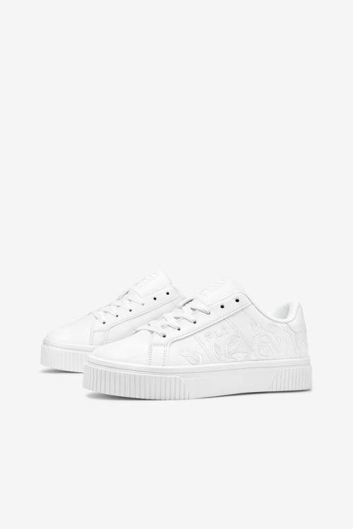 White Women's Fila Panache Embroidery Sneakers | Fila506QZ