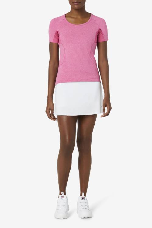 White Women's Fila Pickleball Flounce Skort Skirts | Fila461OA