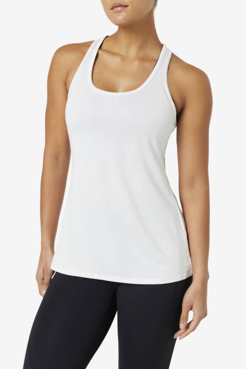 White Women's Fila Pickleball Racerback Tank Sports Tops | Fila369IN