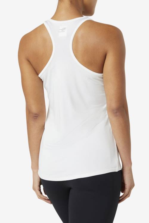 White Women's Fila Pickleball Racerback Tank Sports Tops | Fila369IN