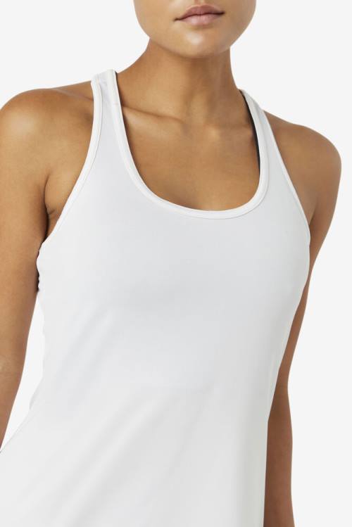 White Women's Fila Pickleball Racerback Tank Sports Tops | Fila369IN