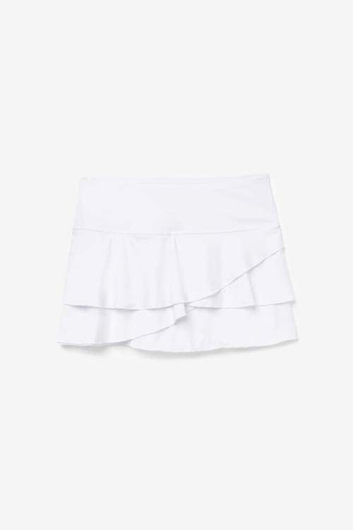 White Women\'s Fila Pickleball Tiered Printed Skort Skirts | Fila485HT