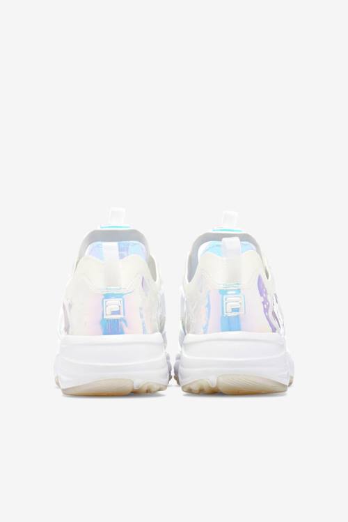 White Women's Fila Ray Tracer Iridescent Sneakers | Fila175UZ