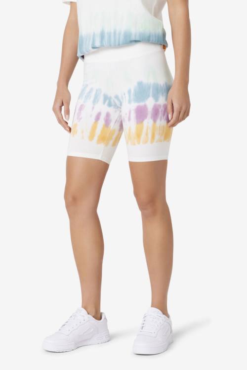 White Women's Fila Taima Tie Dye Bike Shorts | Fila795YP