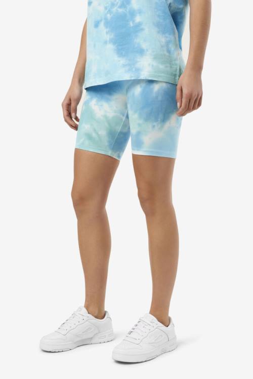 White Women's Fila Taima Tie Dye Bike Shorts | Fila890ES