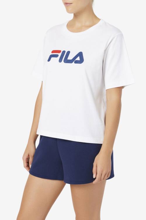 White Women's Fila Thea Tee T Shirts | Fila065EW