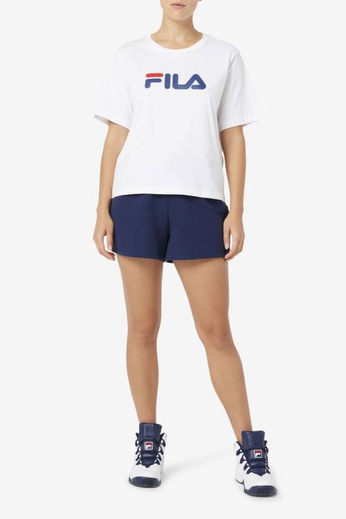 White Women's Fila Thea Tee T Shirts | Fila065EW