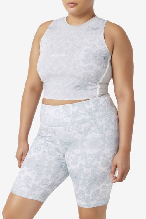 White Women's Fila Uplift Athletic Crop Sports Tops | Fila370JB