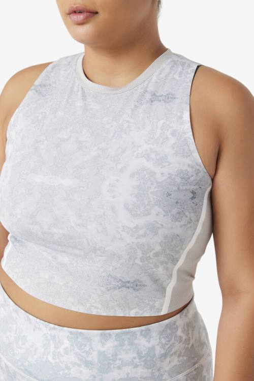 White Women's Fila Uplift Athletic Crop Sports Tops | Fila370JB