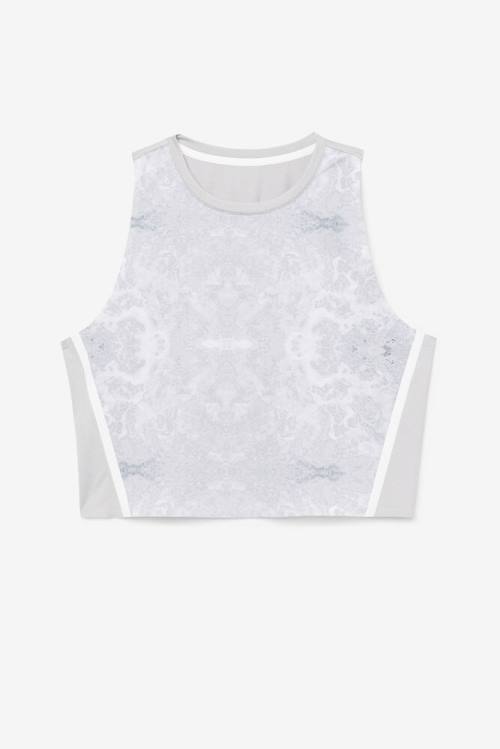 White Women\'s Fila Uplift Athletic Crop Sports Tops | Fila370JB