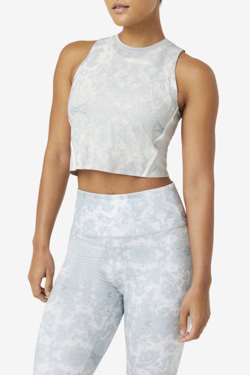 White Women's Fila Uplift Athletic Crop Sports Tops | Fila975KF