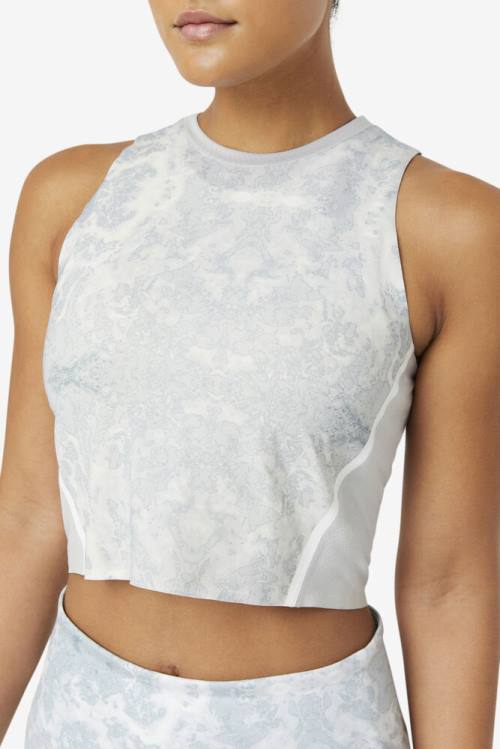 White Women's Fila Uplift Athletic Crop Sports Tops | Fila975KF