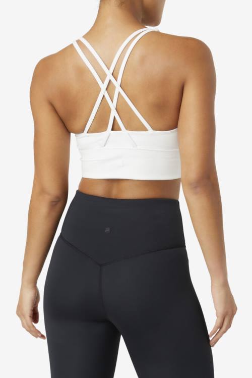 White Women's Fila Uplift Cross Back Bra Sports Tops | Fila362LZ