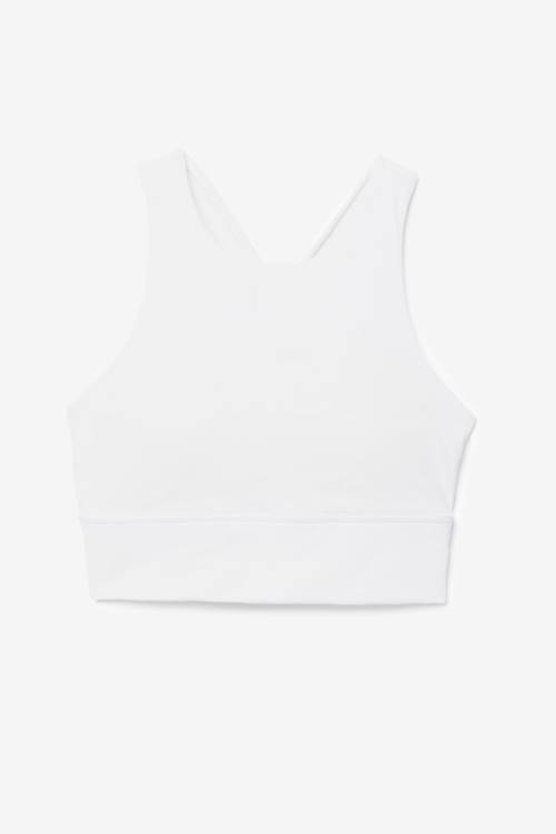 White Women\'s Fila Uplift High Neck Sports Bra Sports Tops | Fila827XR