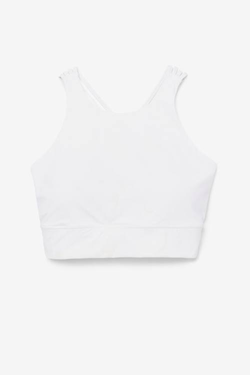 White Women\'s Fila Uplift High Neck Sports Bra Sports Tops | Fila985SH