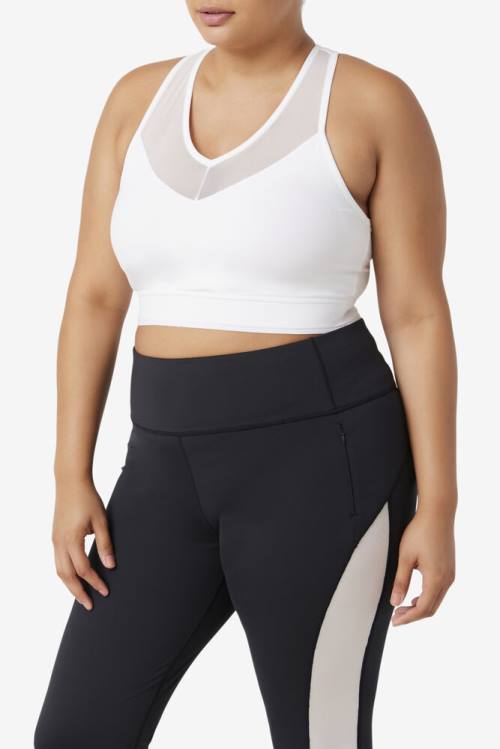 White Women's Fila Uplift Racerback Bra Sports Tops | Fila579LN