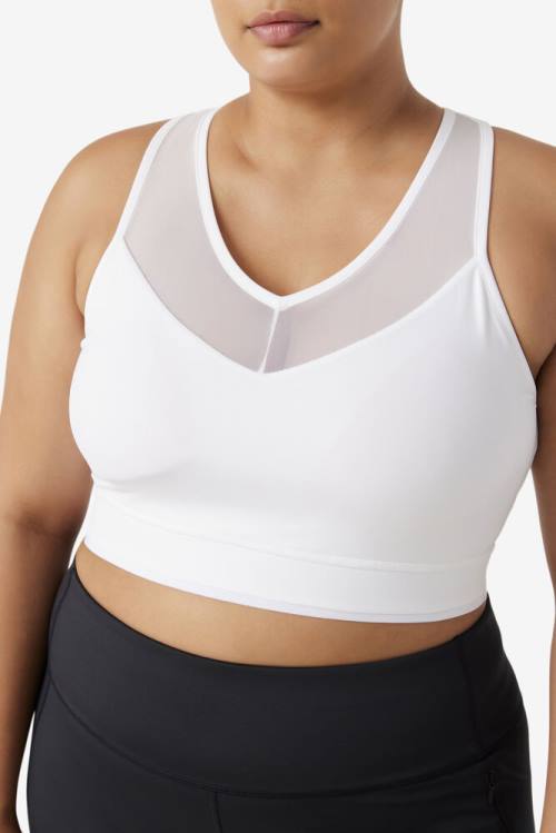 White Women's Fila Uplift Racerback Bra Sports Tops | Fila579LN